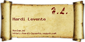 Hardi Levente névjegykártya